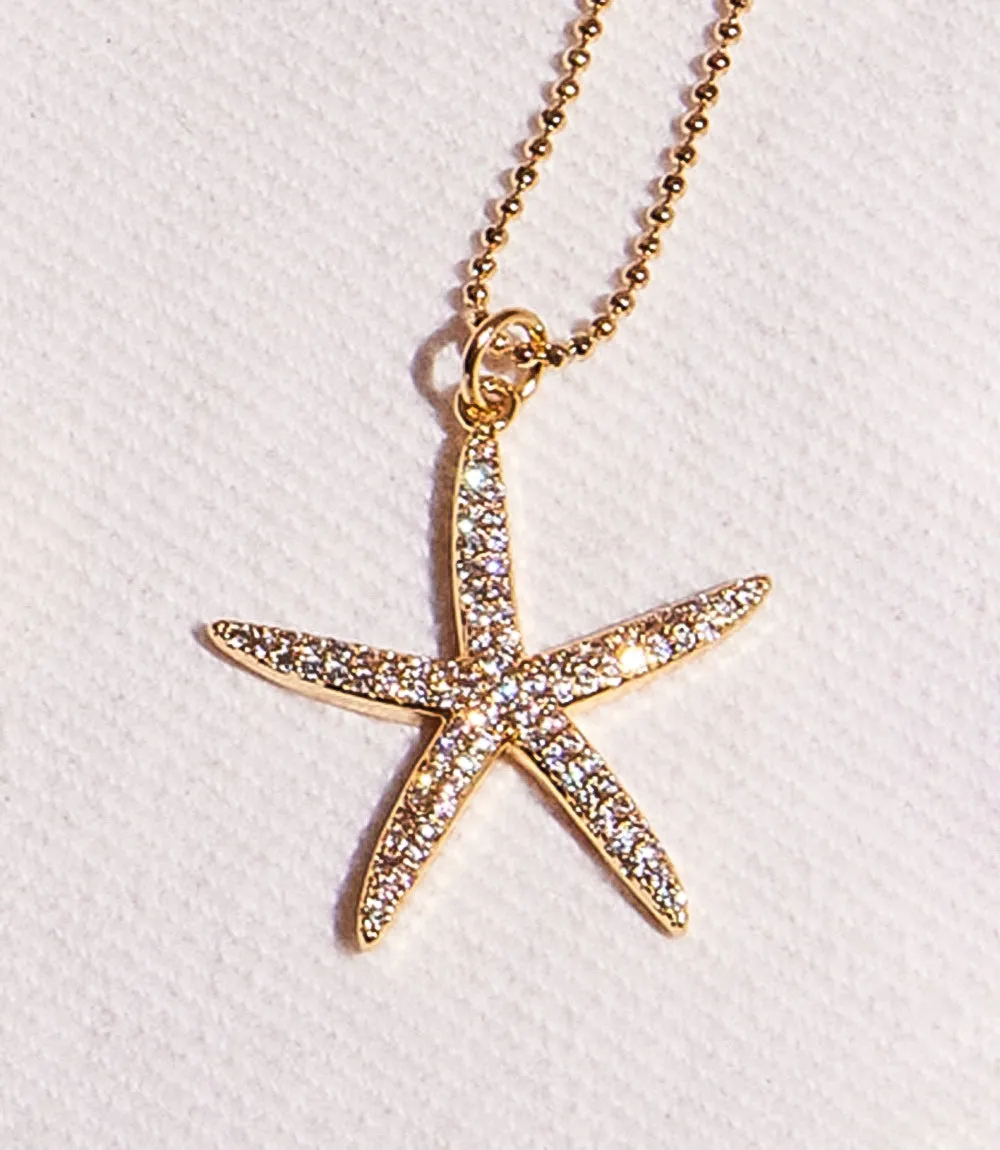 Large Pavé Starfish Necklace