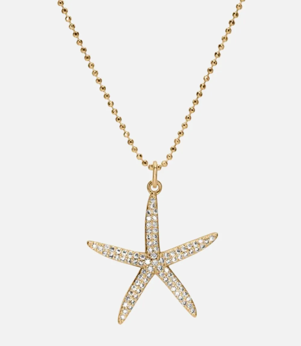 Large Pavé Starfish Necklace