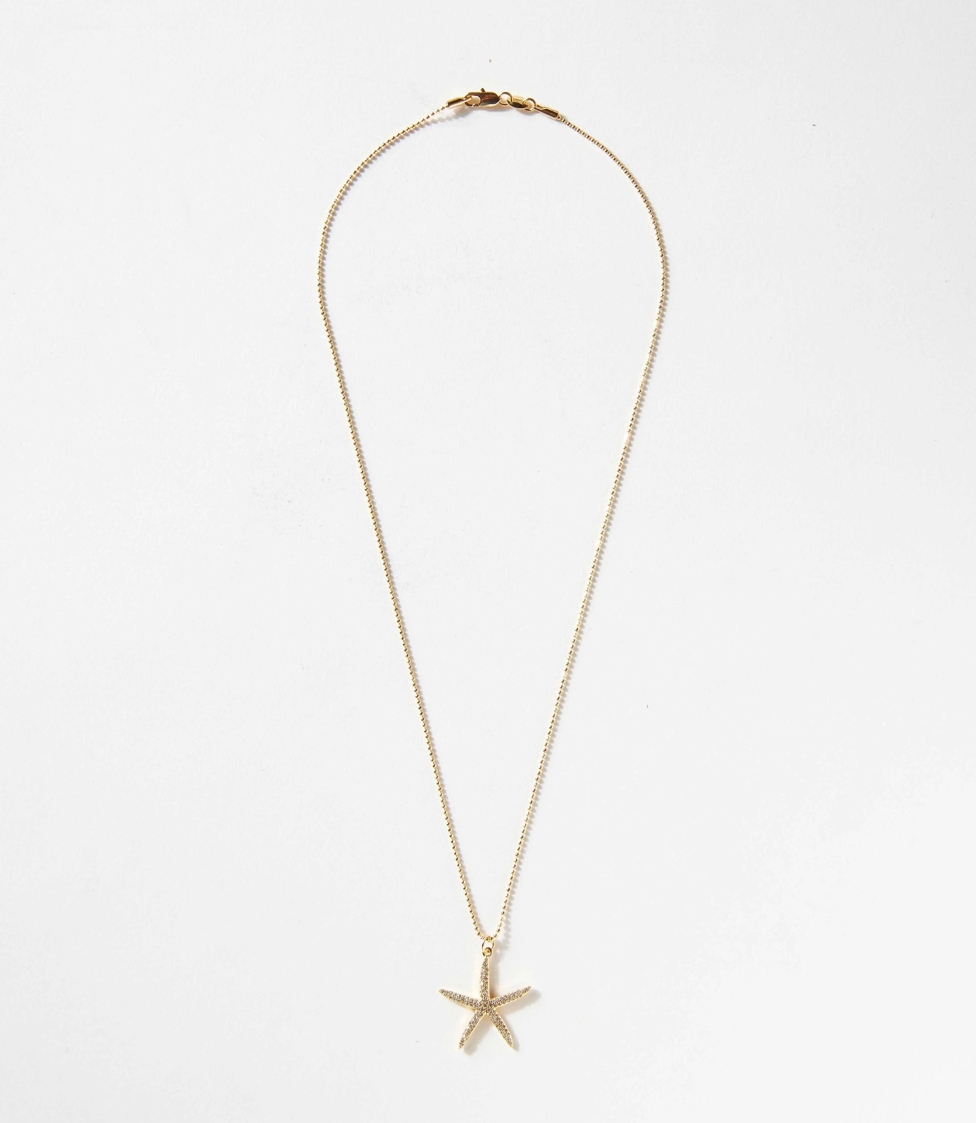 Large Pavé Starfish Necklace