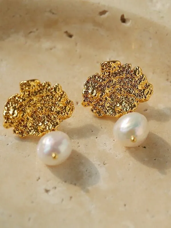 Lava Artisan Series-Pearl Earrings