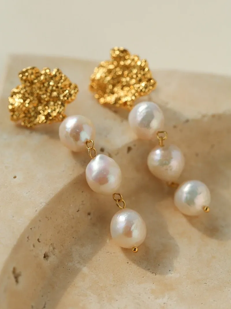 Lava Artisan Series-Pearl Earrings