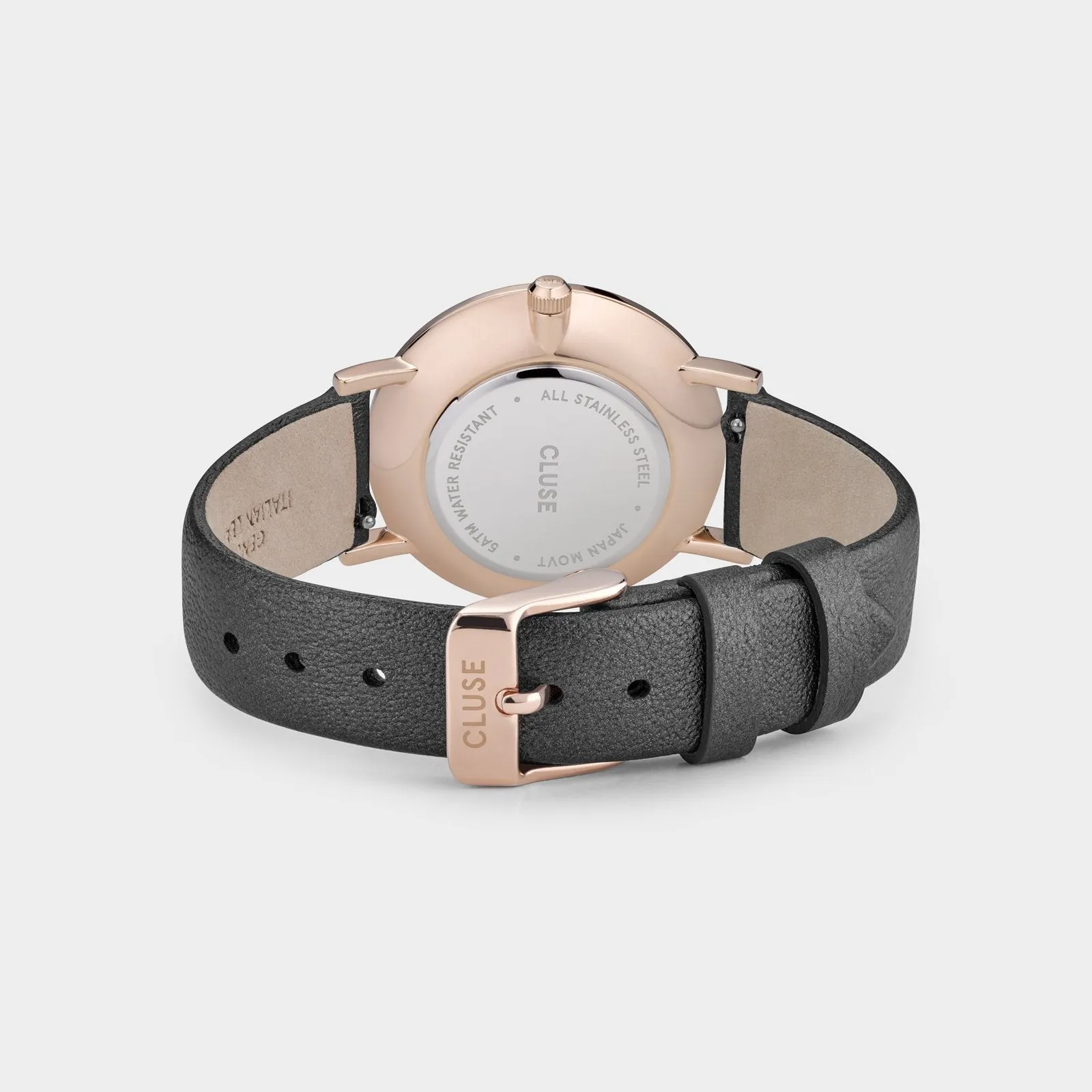 Le Couronnement Leather Dark Grey, Rose Gold Colour