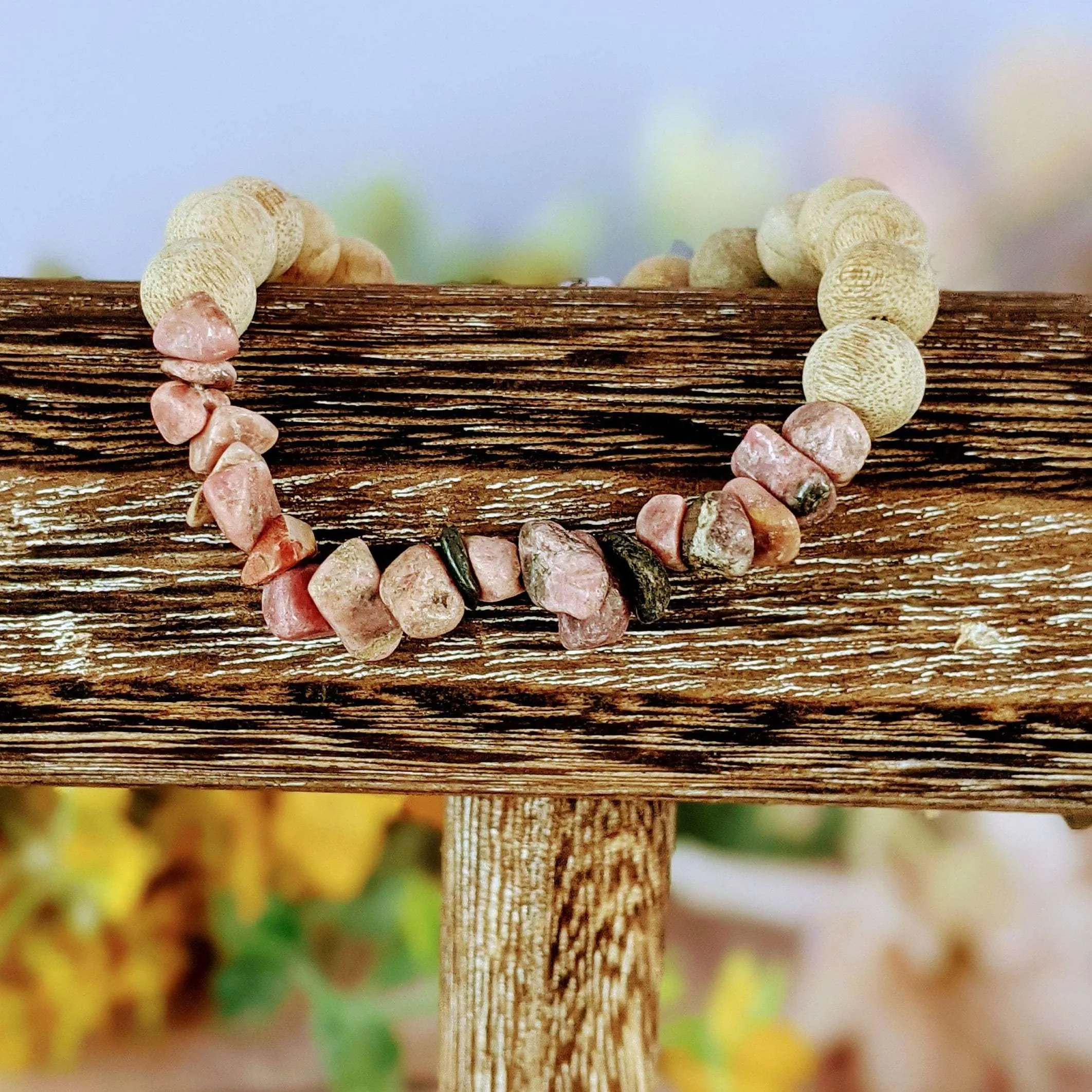 Leopardskin Jasper Gemstone Chip Diffuser Bracelet- Good Luck Bracelet