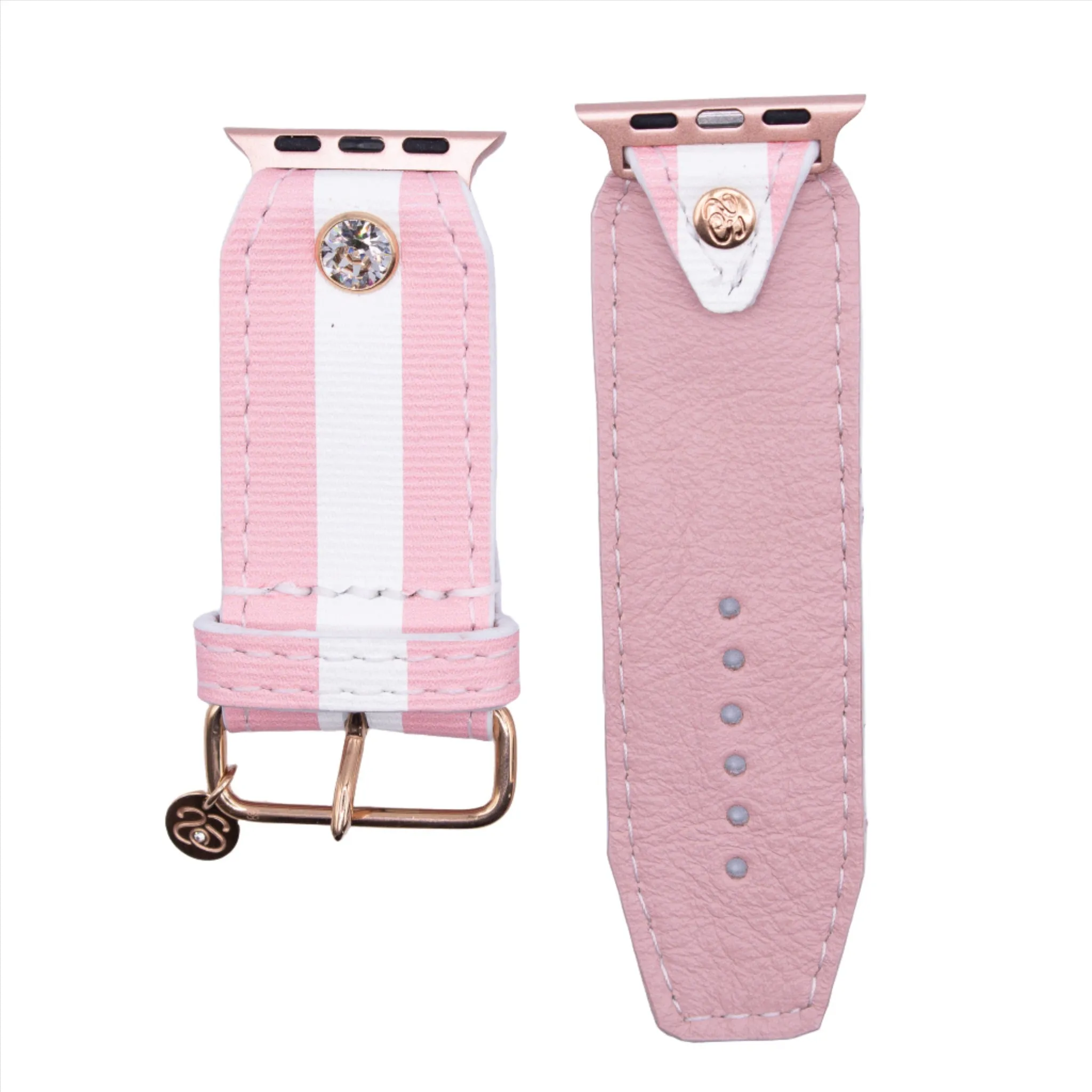 Limited Edition -  Light Pink & White Rigatela Sivella Watchband