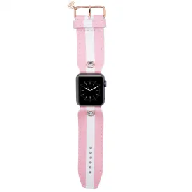 Limited Edition -  Light Pink & White Rigatela Sivella Watchband