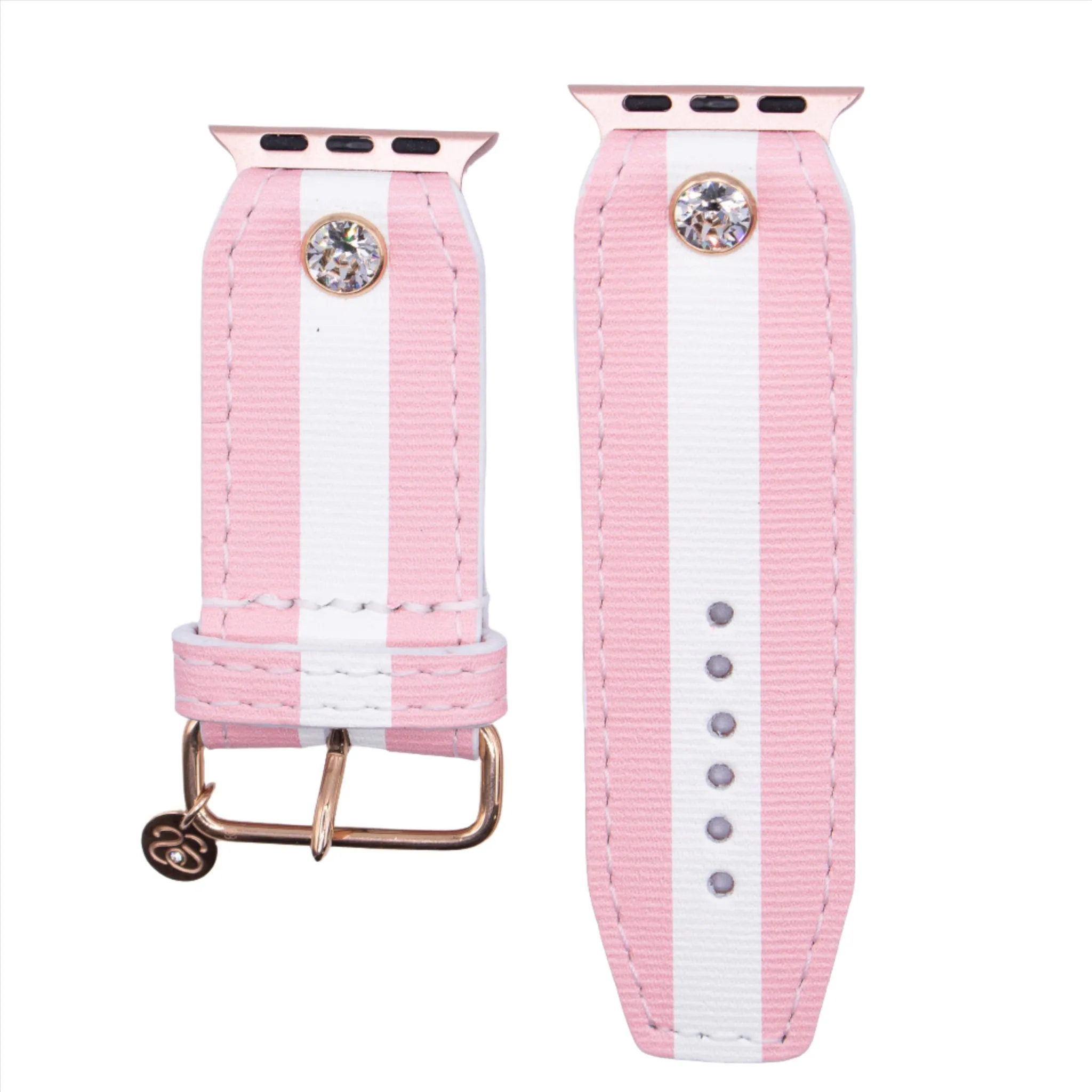 Limited Edition -  Light Pink & White Rigatela Sivella Watchband