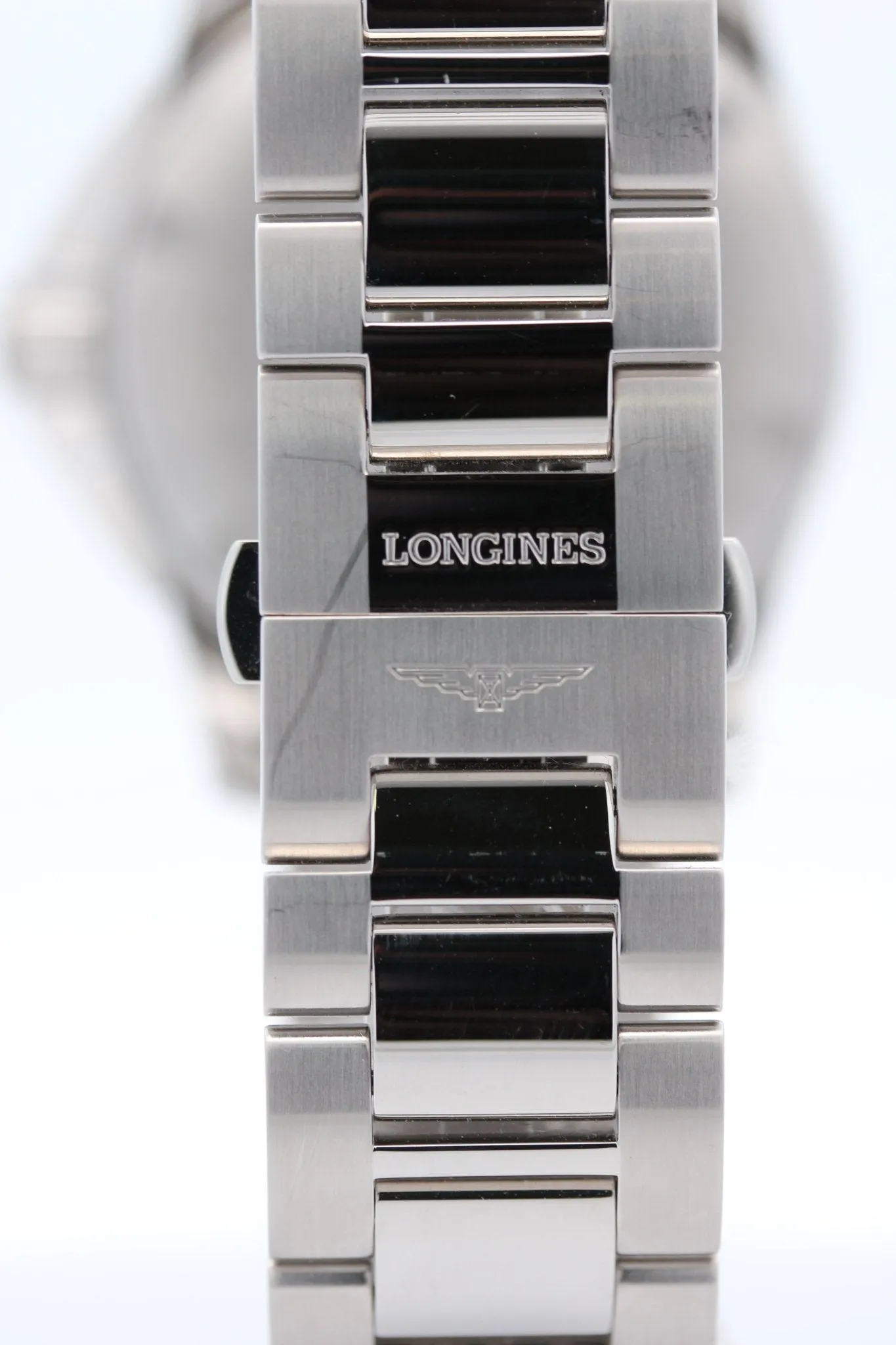 Longines Conquest Chronograph Stainless Steel Black Dial Date Divers Quartz Mens Watch L3.700.4.56.6