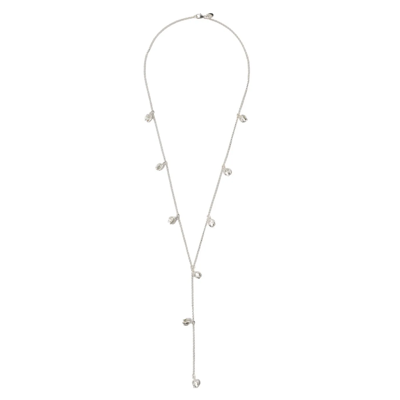 Lotus Bud Lariat - Silver