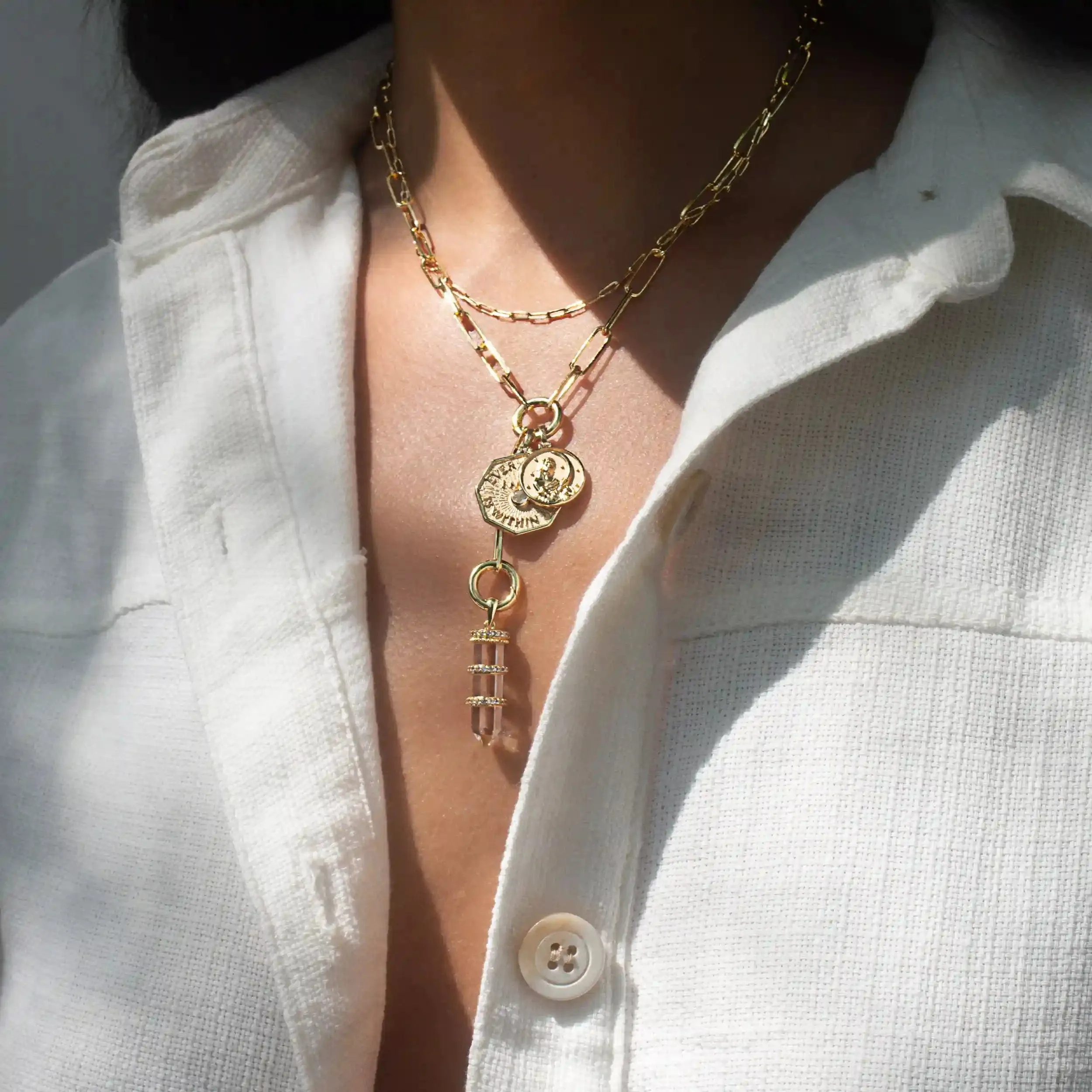 Manifestation Lariat Charm Necklace