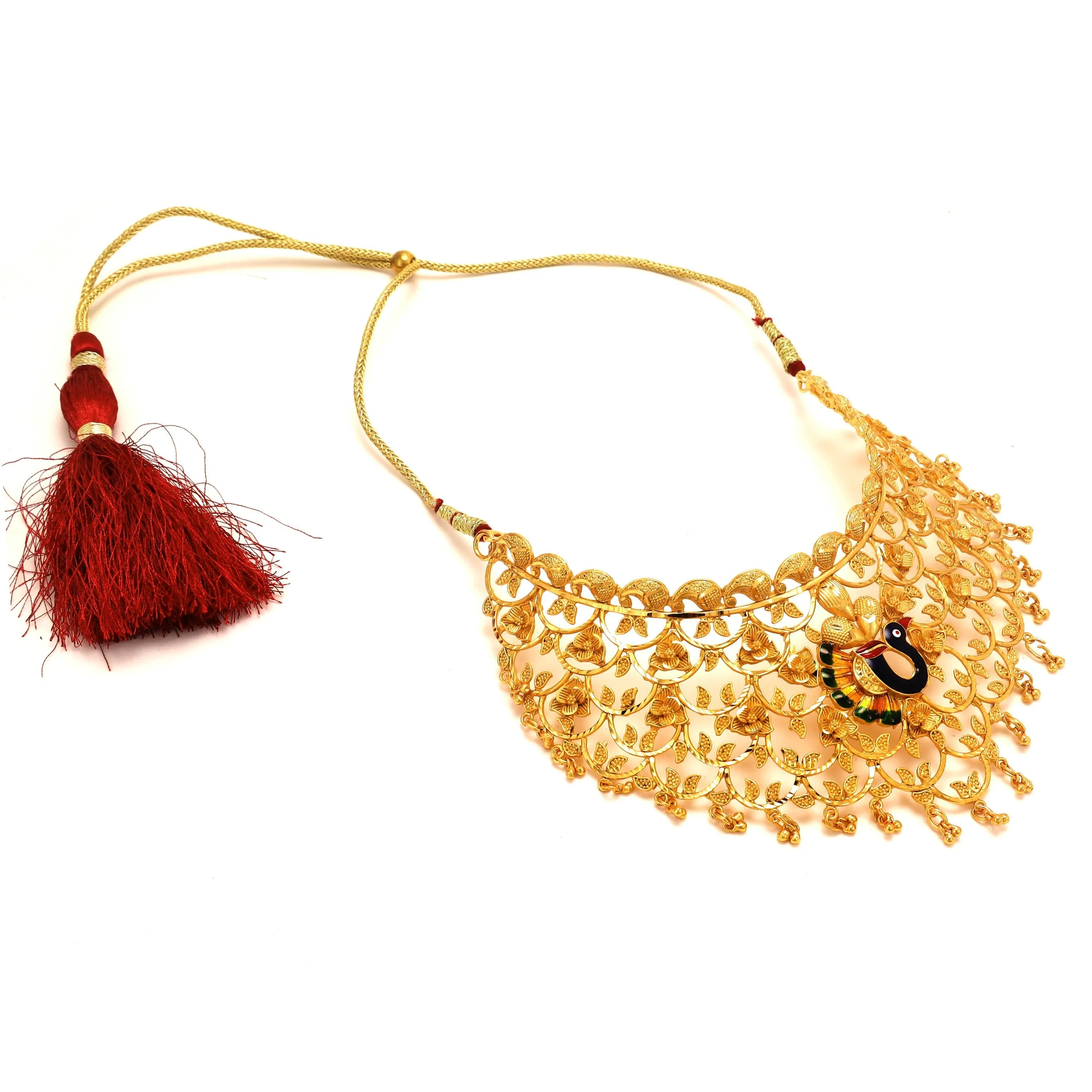 Mayurakkhi - Broad Collar Choker Set | Gold-plated Bridal Necklace