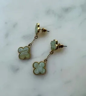 Medium Flower gold drop earrings