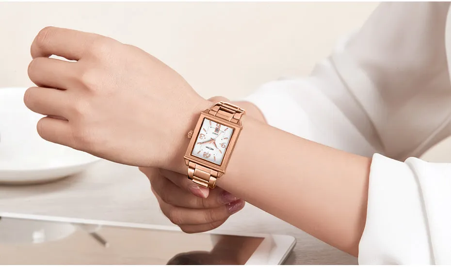 MEGIR Ladies Watches Rose Gold Luxury Women Bracelet Watch for Lovers Fashion Girl Quartz Wristwatch Clock Relogio Feminino 1079