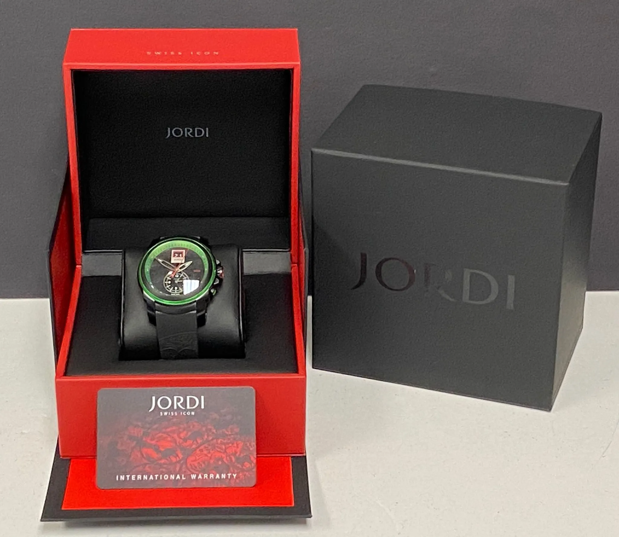 Michel Jordi Mega Icon Spicy Green 300.11.003.01 Black & Green Dial Quartz Men's Watch