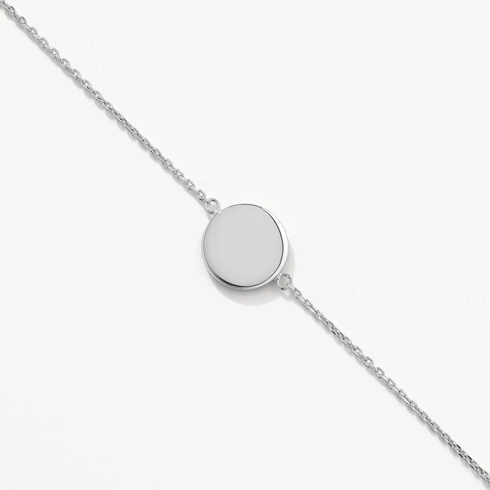 Mini Engravable Circle Bracelet in Silver