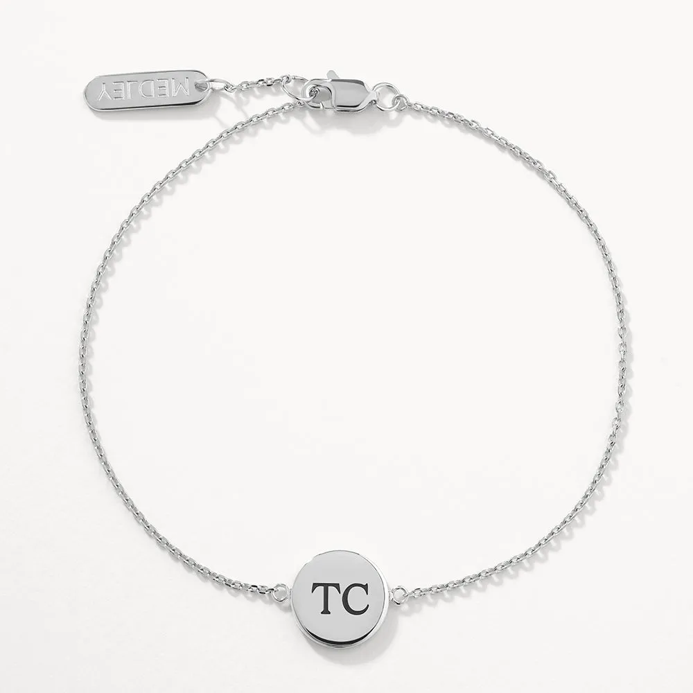 Mini Engravable Circle Bracelet in Silver