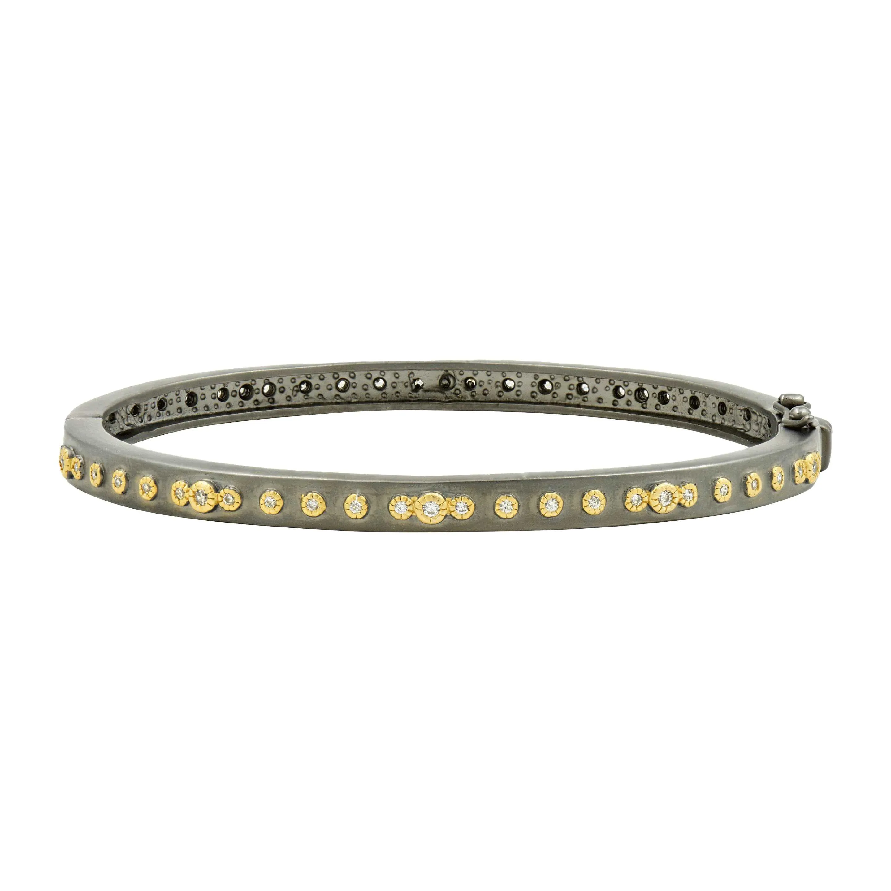 Mini Stud Bezel Stone Eternity Hinge Bangle