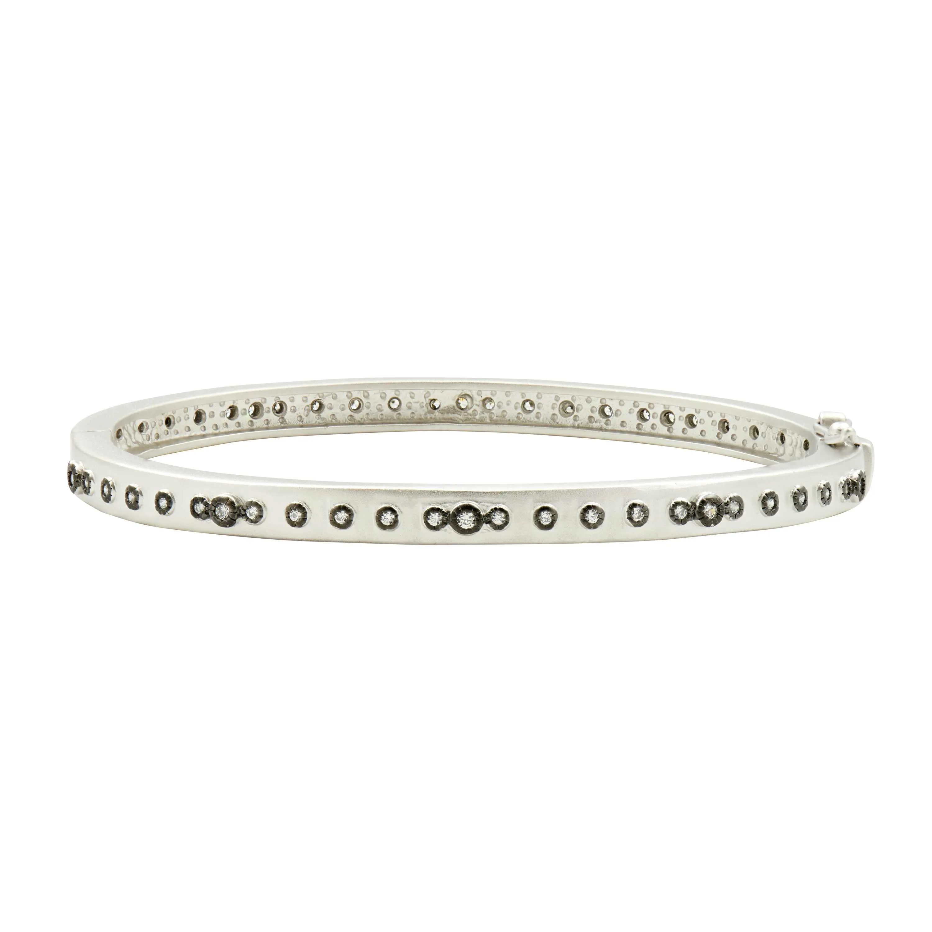 Mini Stud Bezel Stone Eternity Hinge Bangle