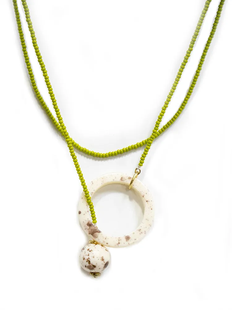 Modern Objects Necklace - Olive