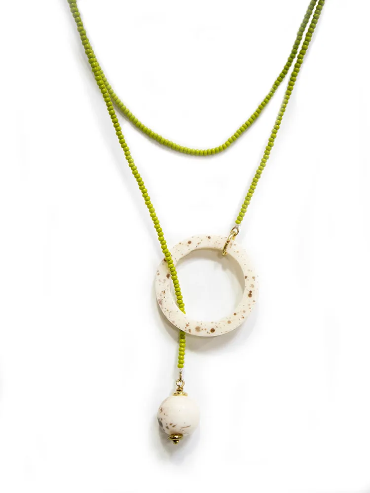 Modern Objects Necklace - Olive