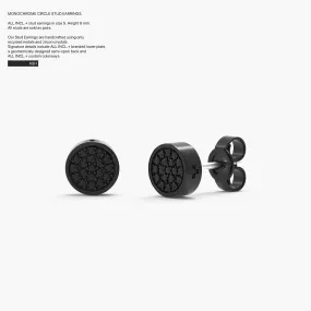 Monochrome Circle Studs in Ash