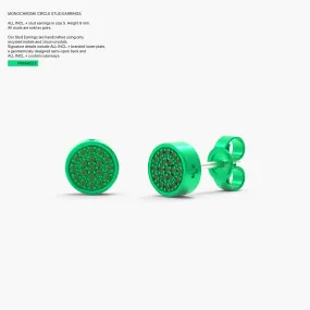 Monochrome Circle Studs in Parakeet