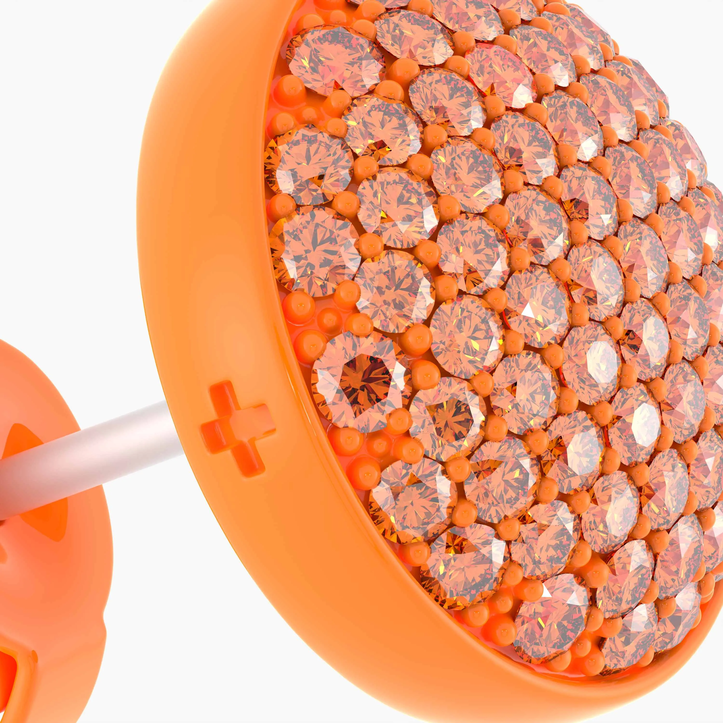 Monochrome Unity Studs in Tangerine