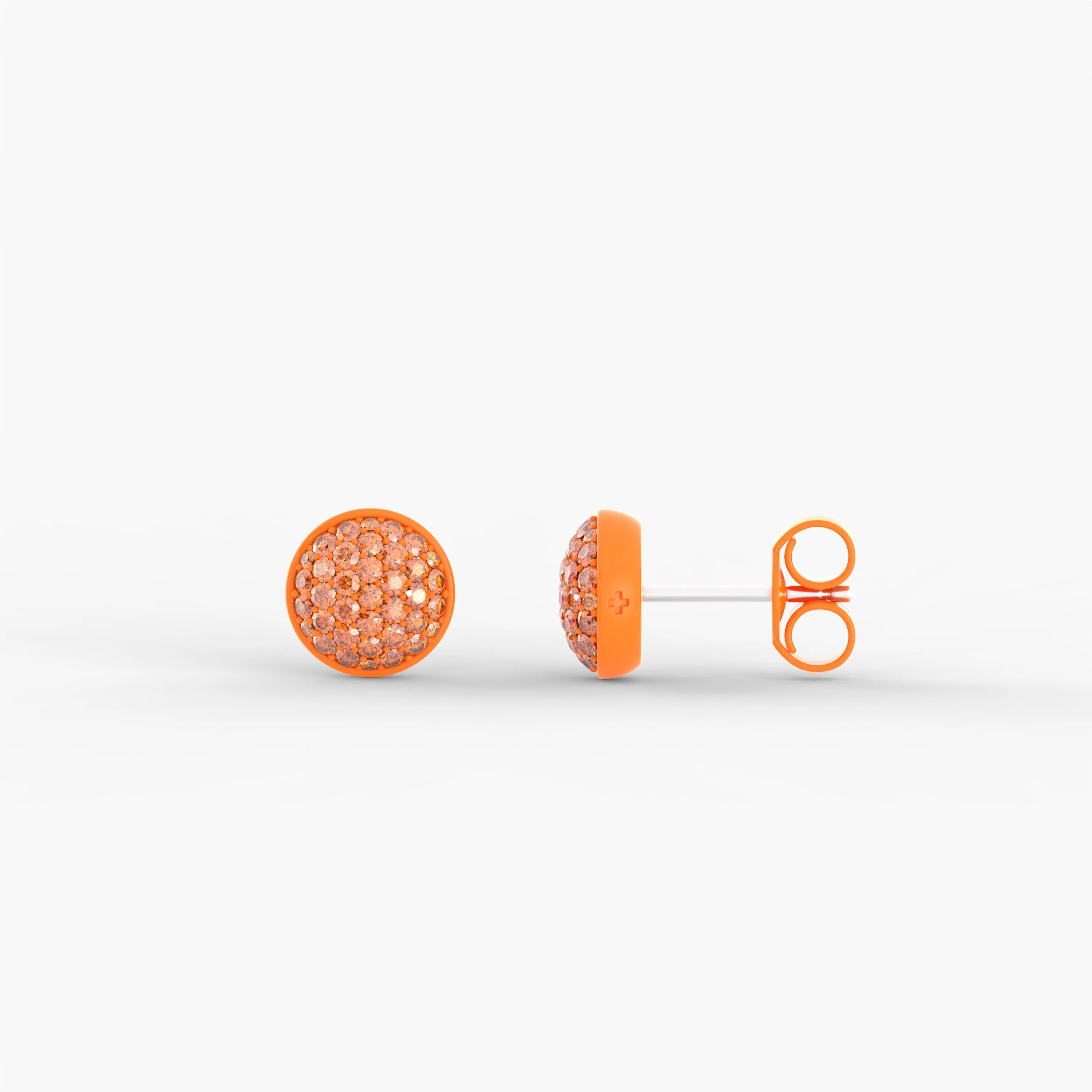 Monochrome Unity Studs in Tangerine