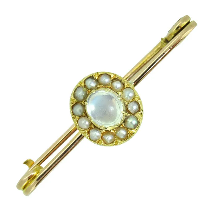 Moonstone & Pearl Stock Pin