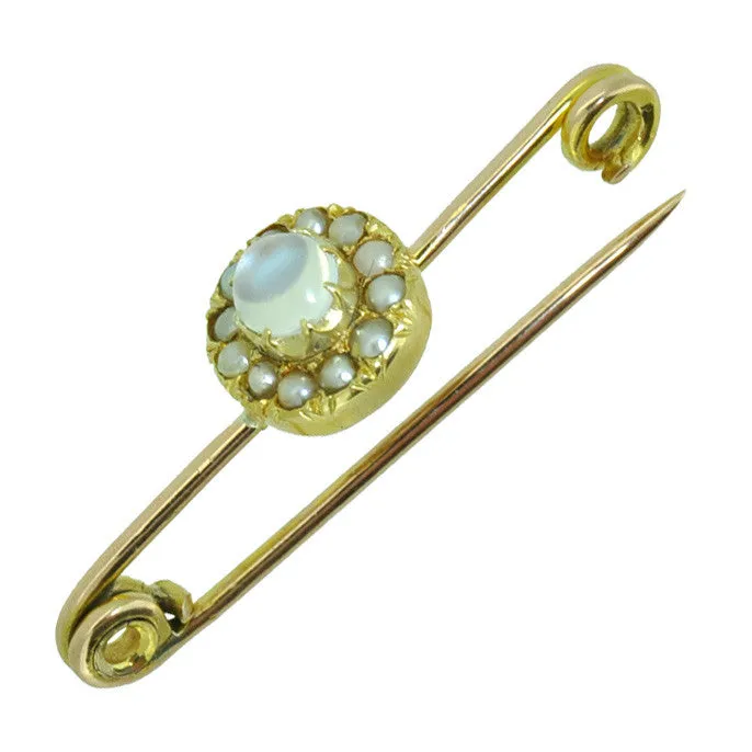 Moonstone & Pearl Stock Pin