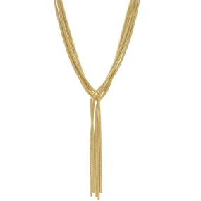 Multi Strand Textured Chain Necklace gold