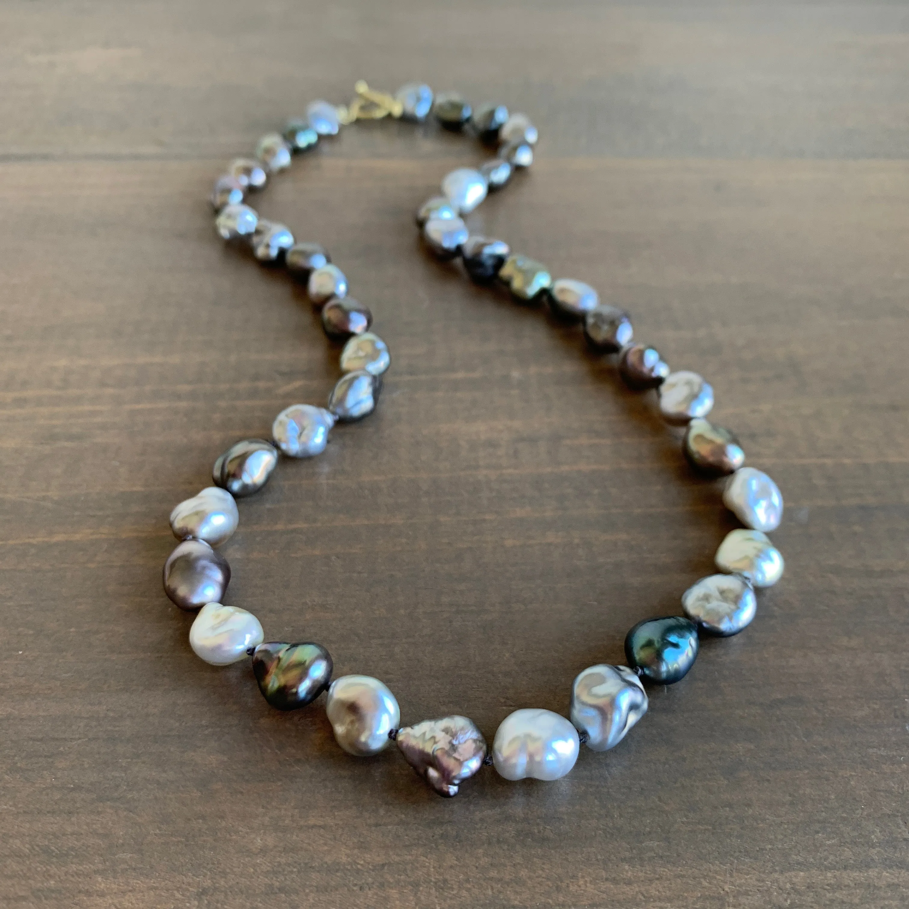 Multicolor Tahitian Keshi Pearl Strand