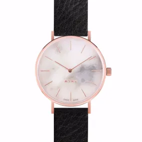 MYKU White Marble Rose Gold 38mm Watch