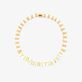 Neutral Vinyl Disc Stretch Bracelet