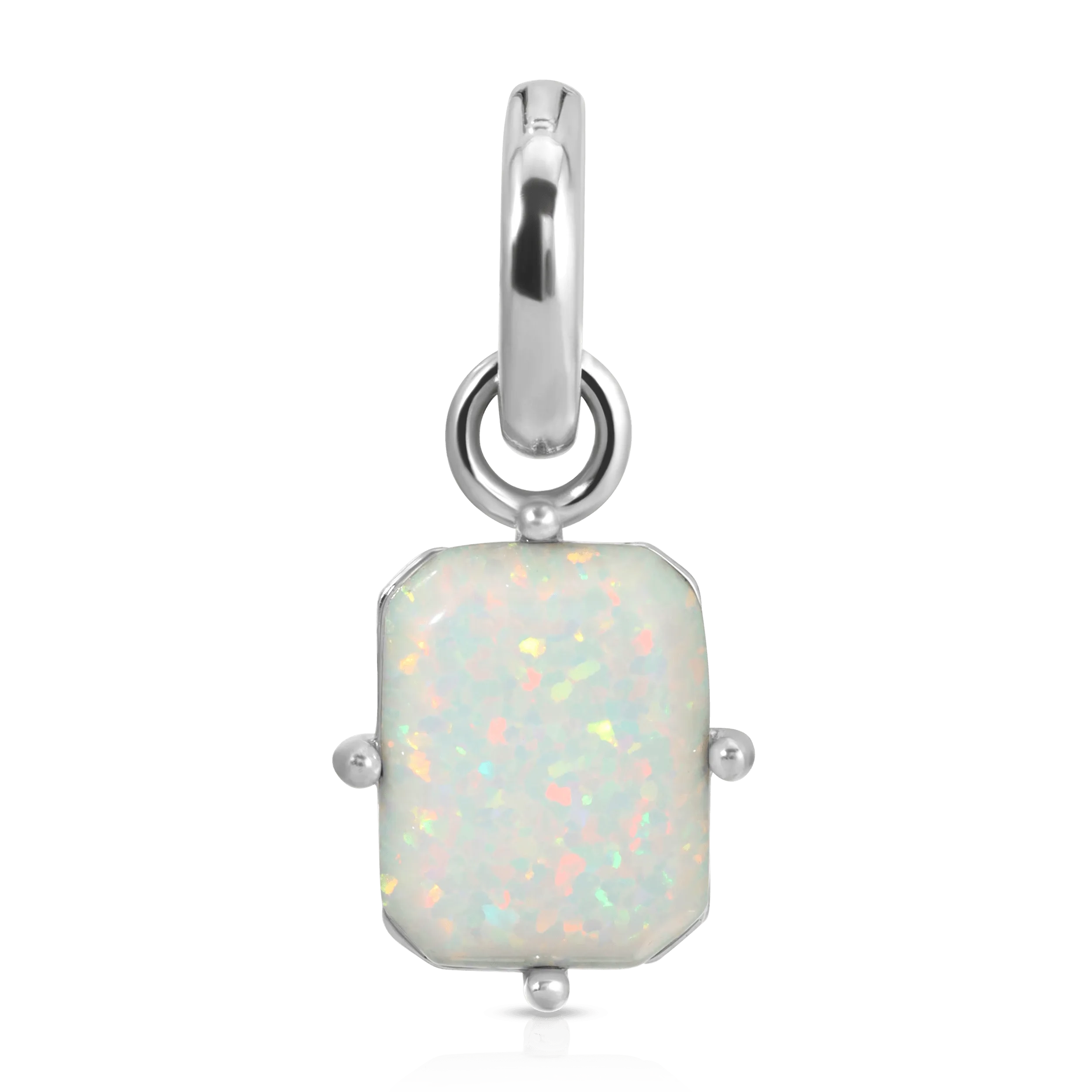 October Opal Birthstone Charm - Emerald