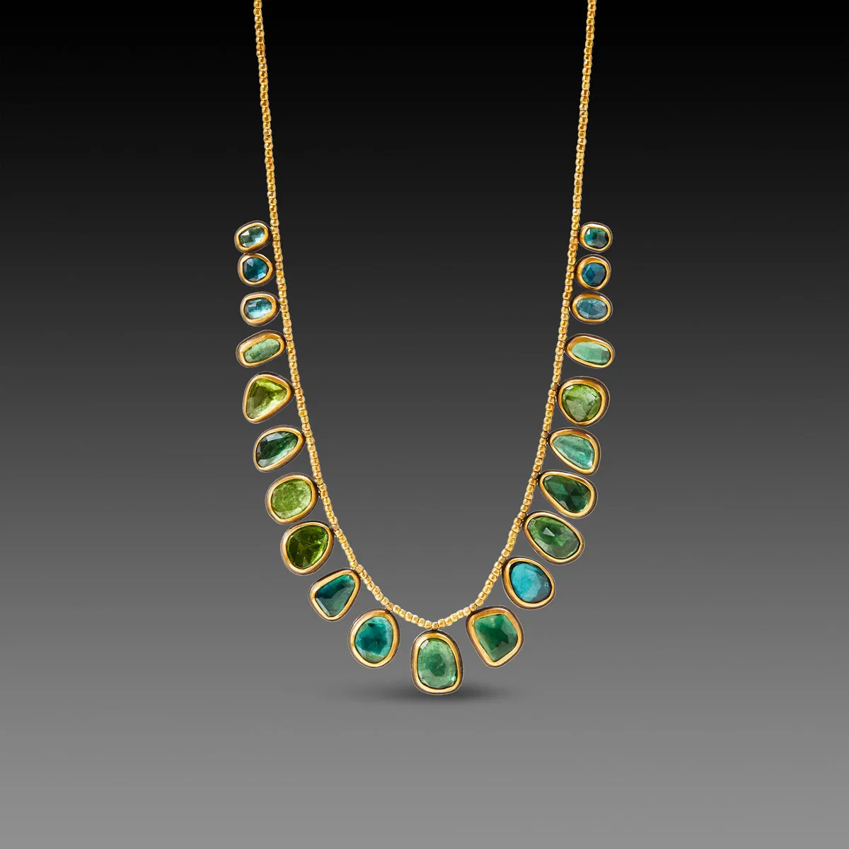 Ombre Green Tourmaline Necklace