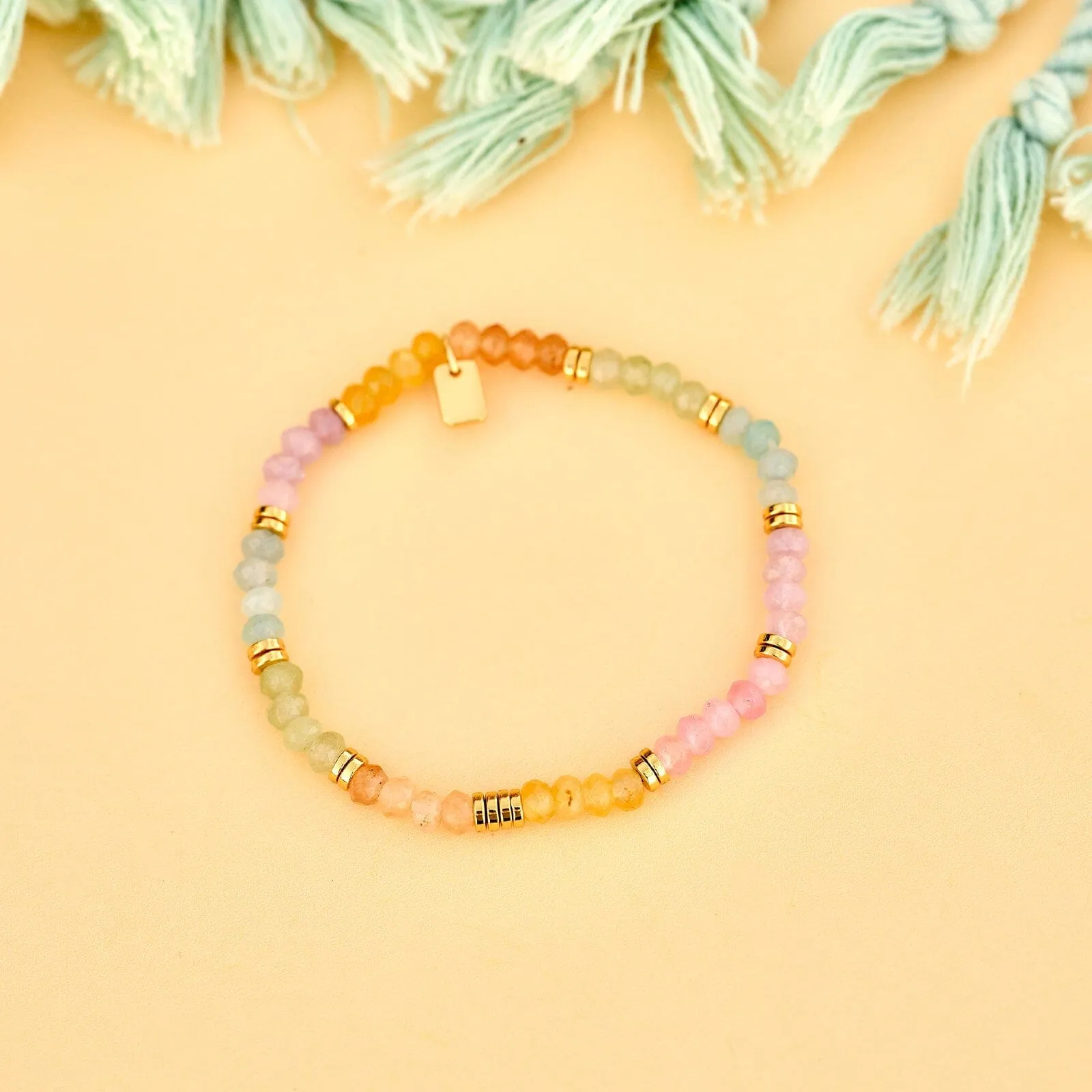 Ombre Rainbow Bead Stretch Bracelet