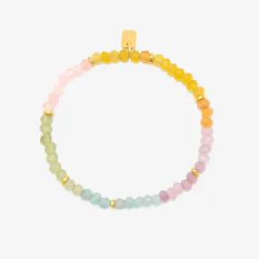 Ombre Rainbow Bead Stretch Bracelet