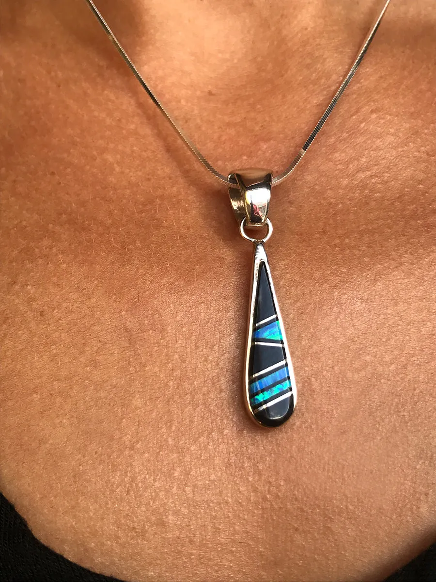 Opal & Jet Inlaid Pendant