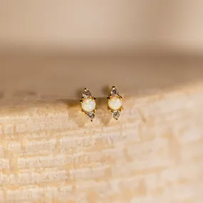 Opal and Diamond Studs