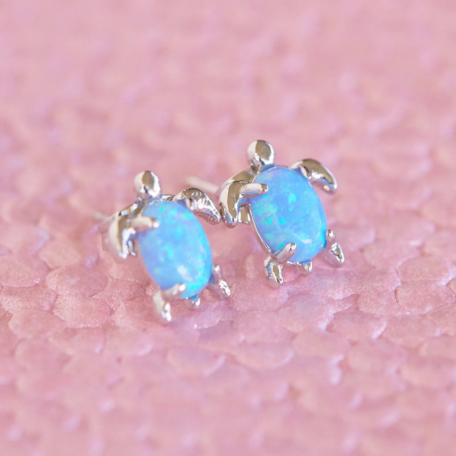 Opal Sea Turtle Earring