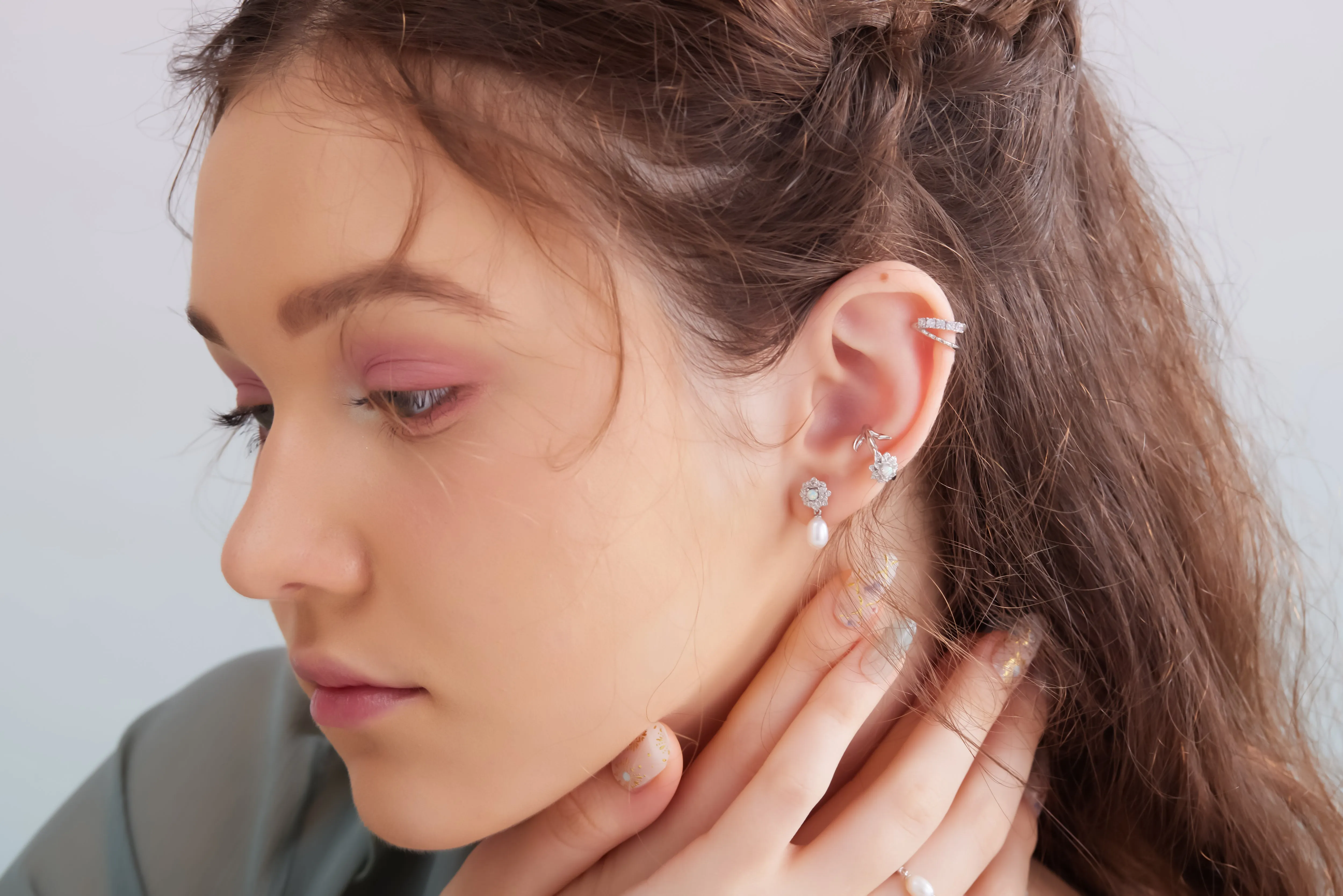 Opal Silver Ear Cuff - Marigold