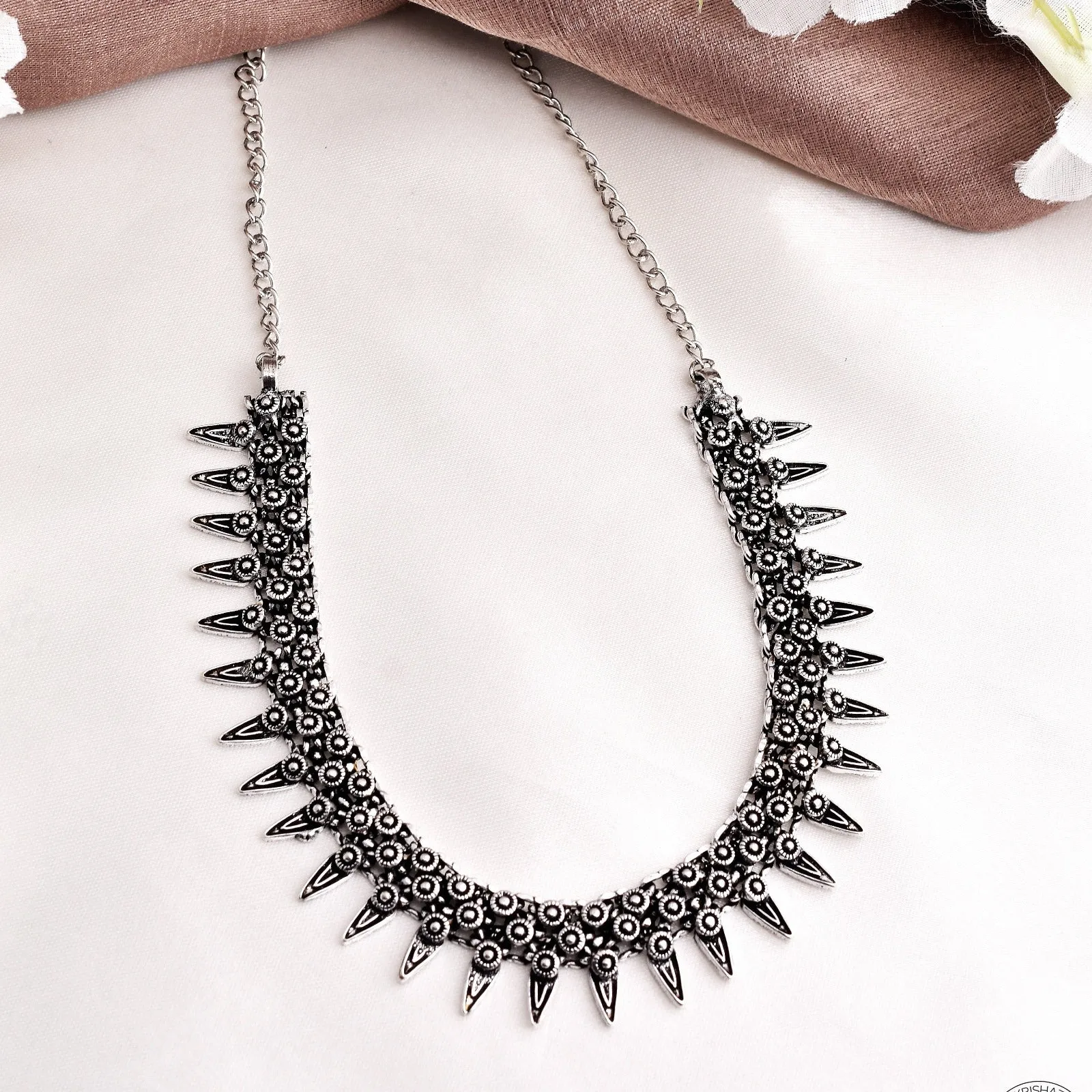 Oxidized German Silver Choker Necklace