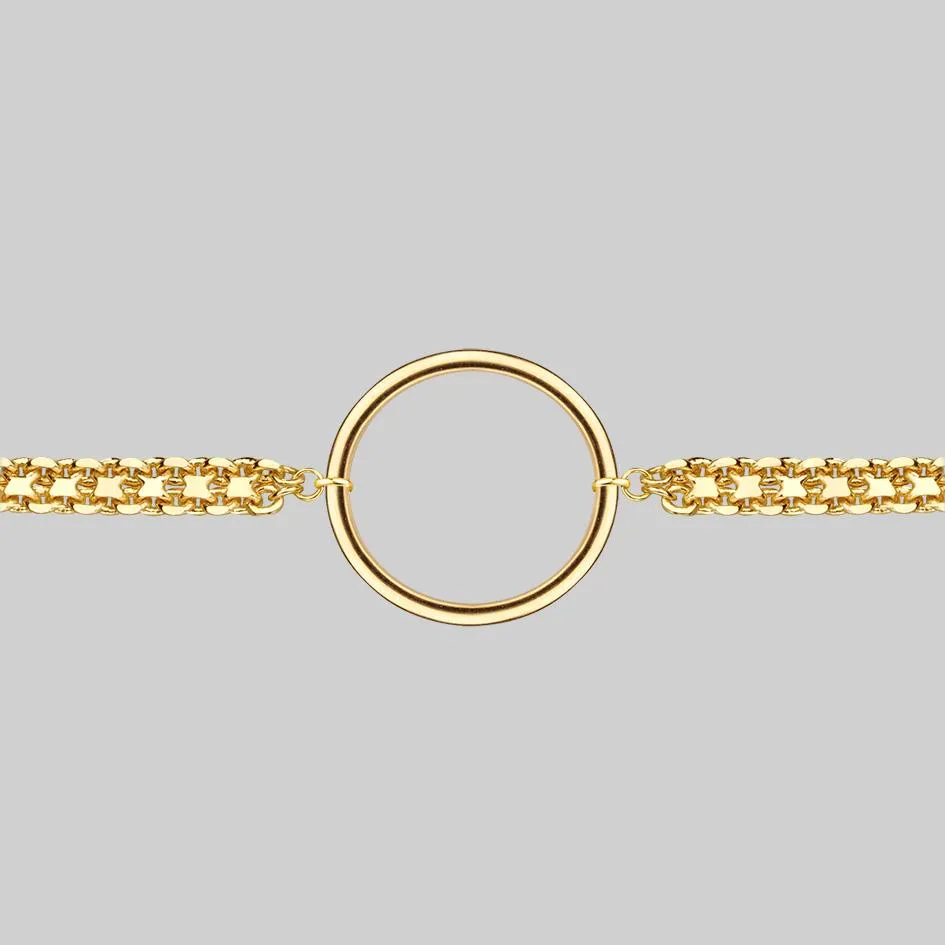 PARADOX. Oversized Ring Chain Choker - Gold