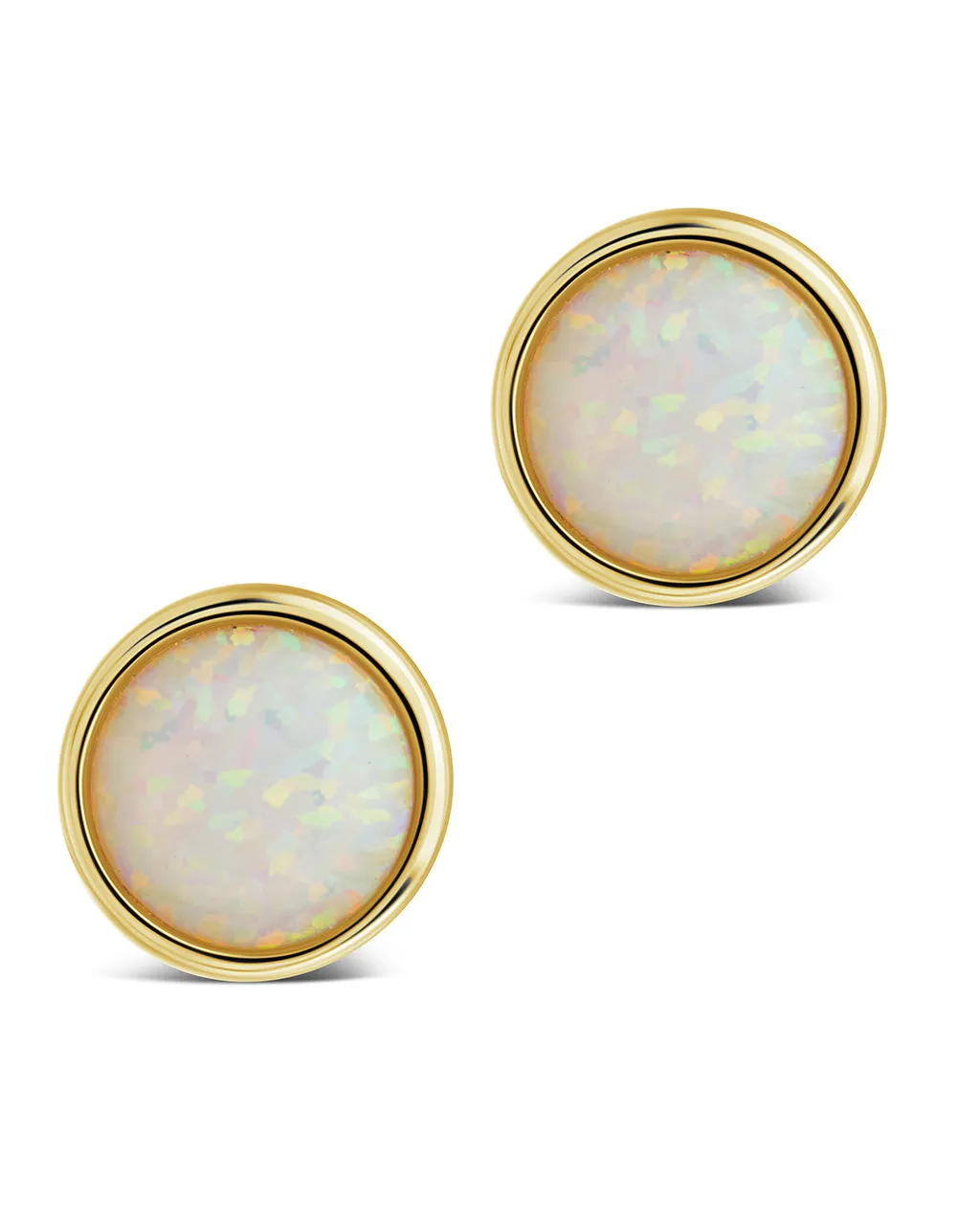 Paxe Opal Circle Stud Earrings