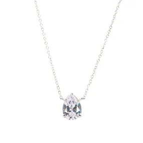 Pear Drop Solitaire Necklace