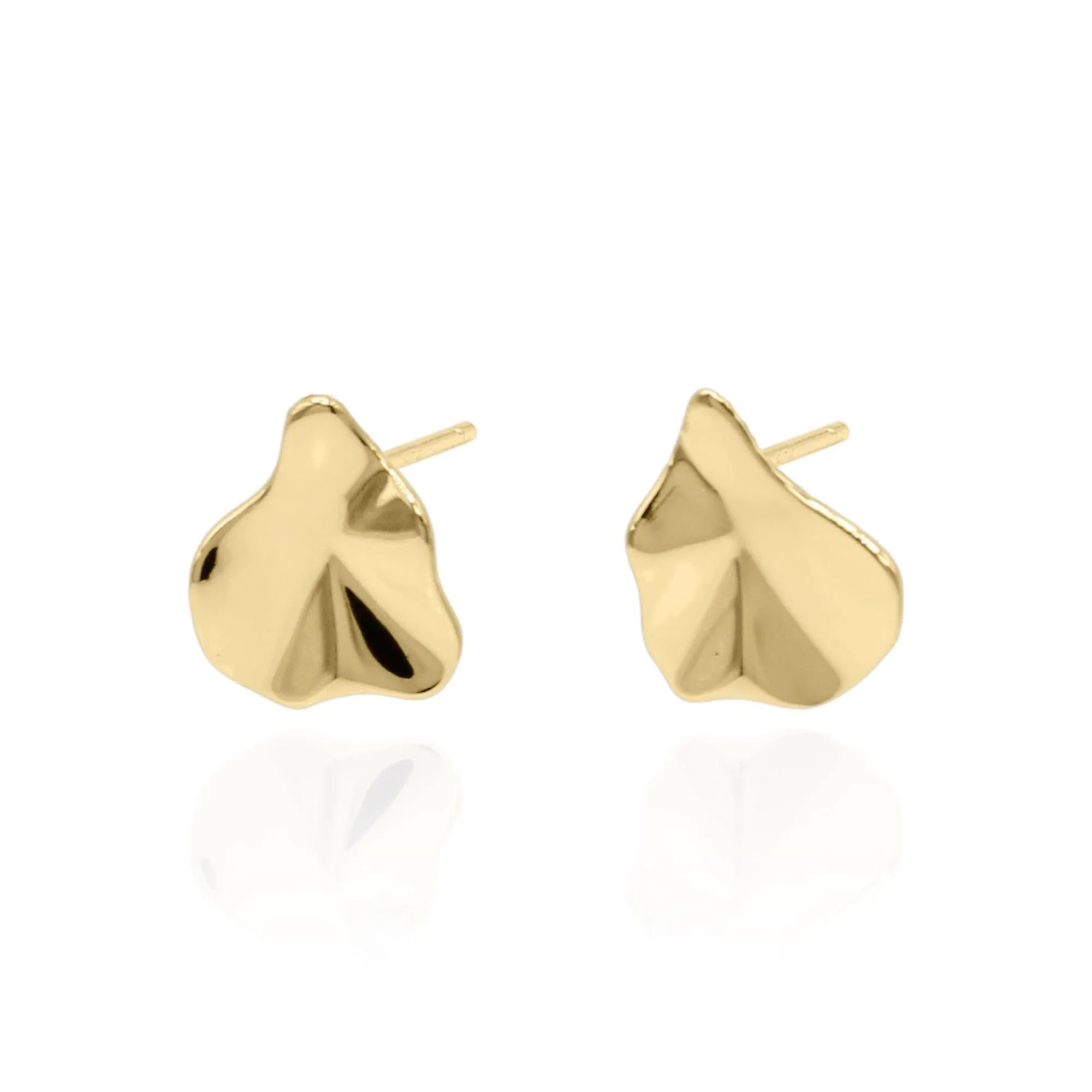 Pebble Geometric Stud Earrings - Gold