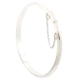 Personalised Engraved 5mm Hinged Sterling Silver Bangle