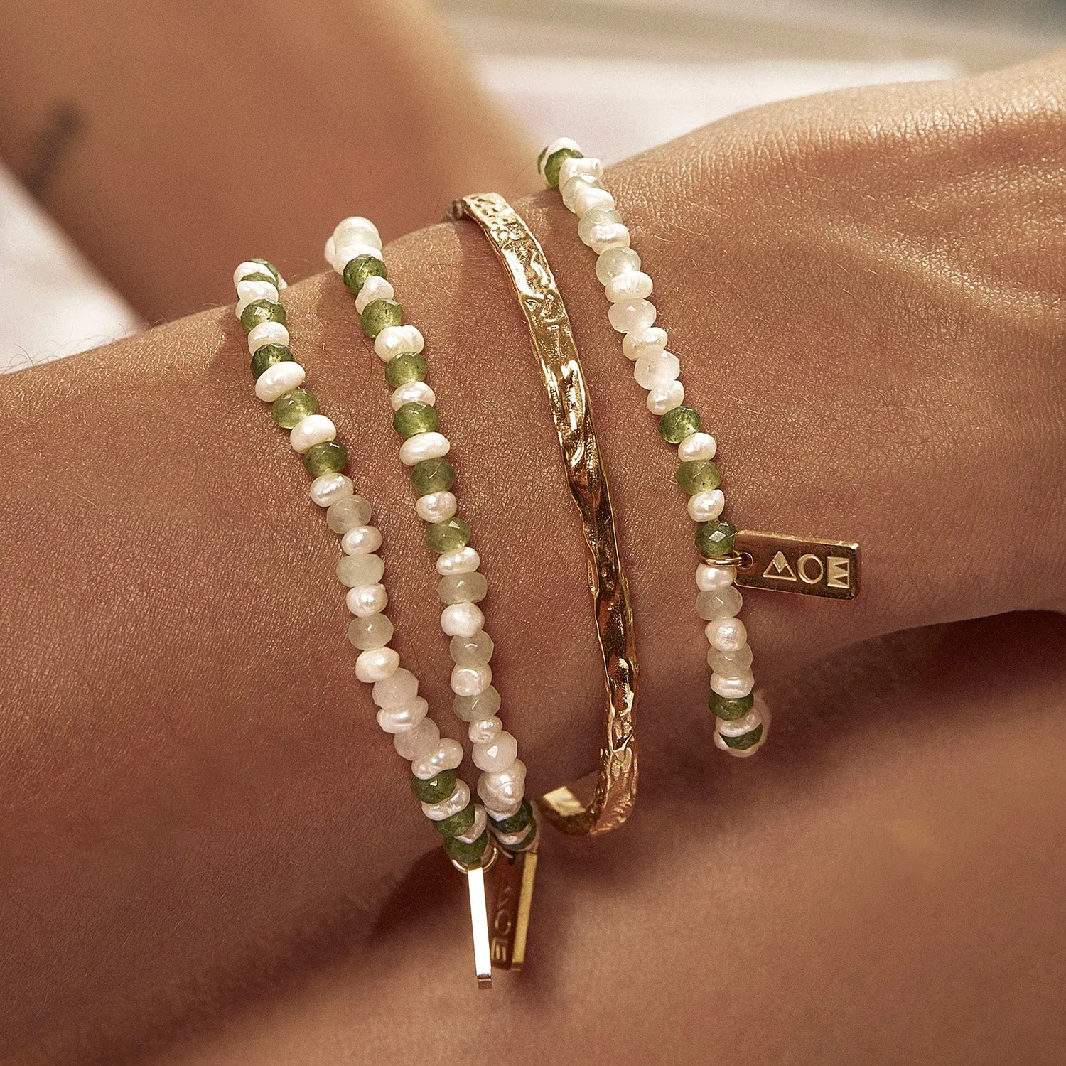 Petal Bracelet Stack - Moss