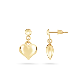 Puff Heart Drop Earrings