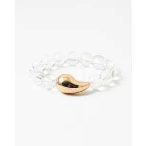 Pull On Lucite With Gold Tear drop Stretch Bracelet